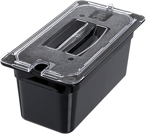 Carlisle FoodService Products Plastic Food Pan 1/3 Size 6 Inches Deep Black