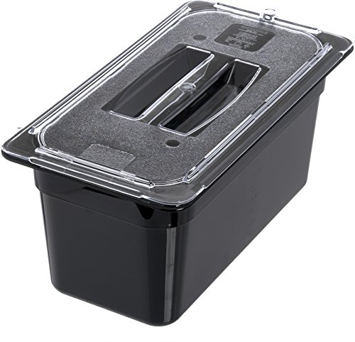 Carlisle FoodService Products Plastic Food Pan 1/3 Size 6 Inches Deep Black