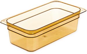 carlisle foodservice products 3086113 storplus high heat food pan, 4" deep, third size, amber