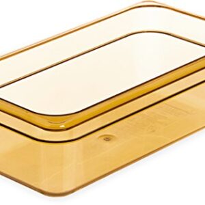 Carlisle FoodService Products 3086113 StorPlus High Heat Food Pan, 4" Deep, Third Size, Amber