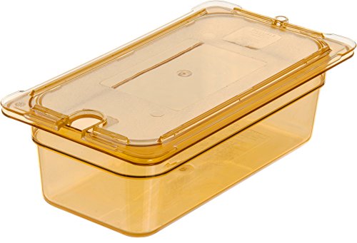 Carlisle FoodService Products 3086113 StorPlus High Heat Food Pan, 4" Deep, Third Size, Amber