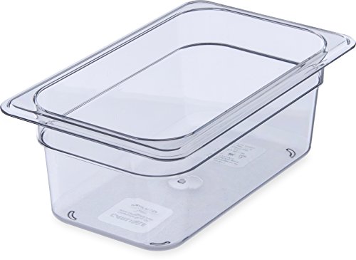 Carlisle FoodService Products Plastic Food Pan 1/4 Size 4 Inches Deep Clear