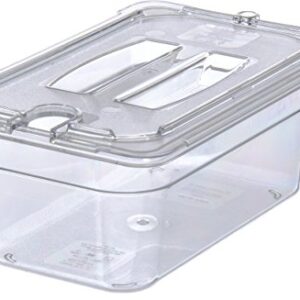 Carlisle FoodService Products Plastic Food Pan 1/4 Size 4 Inches Deep Clear