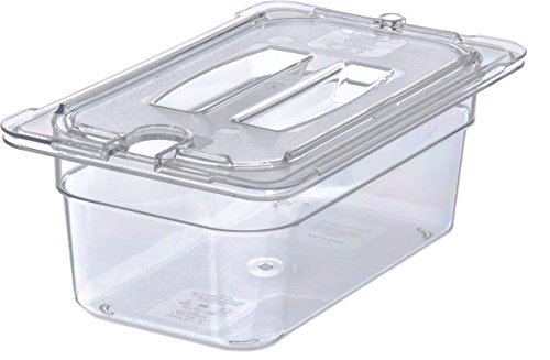 Carlisle FoodService Products Plastic Food Pan 1/4 Size 4 Inches Deep Clear