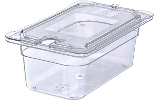 Carlisle FoodService Products Plastic Food Pan 1/4 Size 4 Inches Deep Clear