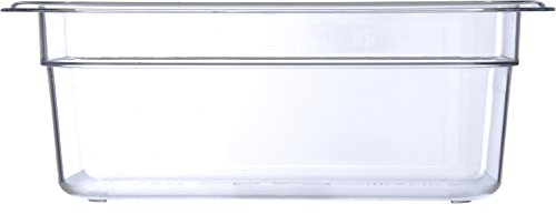 Carlisle FoodService Products Plastic Food Pan 1/4 Size 4 Inches Deep Clear