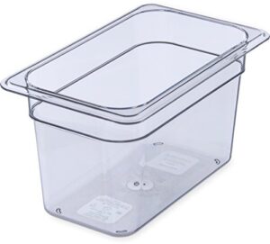 carlisle foodservice products plastic food pan 1/4 size 6 inches deep clear