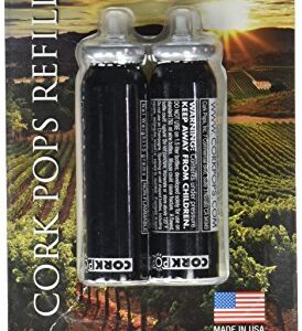 Cork Pops Black Giovanni Wine Bottle Opener Refills, Set of 2