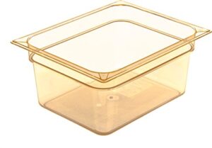 carlisle foodservice products 10422b13 storplus high heat food pan, 6" deep, half size, amber