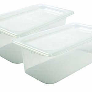 San Jamar MP13 Mod Pan, 1/3 Food Pan with Lid, 4 Quart, 5 1/2" Deep (Pack of 12)