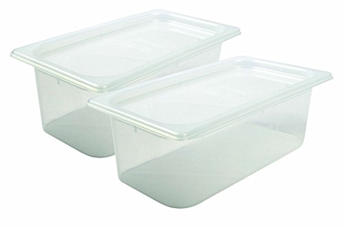 San Jamar MP13 Mod Pan, 1/3 Food Pan with Lid, 4 Quart, 5 1/2" Deep (Pack of 12)