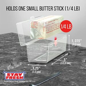 Butter Tray for Refrigerator - Stay Fresh Clear Plastic Box for Butter with lid, Dishwasher Safe, BPA Free. Perfect Butter Dish Container for your Pantry, Counter, or Refrigerator