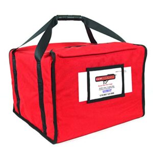 rediheat hp160 heated pizza delivery system, 16" 5-pie bag, 17.5" length x 17.5" width x 12" height, red