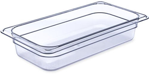 Carlisle FoodService Products Plastic Food Pan 1/3 Size 2.5 Inches Deep Clear