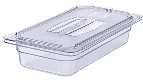 Carlisle FoodService Products Plastic Food Pan 1/3 Size 2.5 Inches Deep Clear