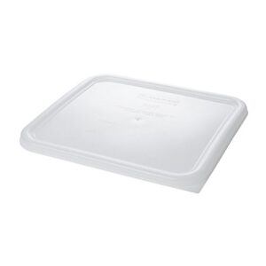 rubbermaid commercial products lid sq ssc, white, reduce cross-contamination in kitchen/restaurant/cafeteria for wet/dry food storage, pack of 6