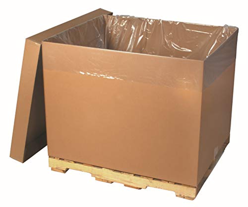 Aviditi 55" x 45" x 75" Pallet Covers/Bin Liners, 4 Mil, Clear, Perforated Roll, Use to Protect Pallets and Equipment During Shipment or Storage (1 Roll of 25)