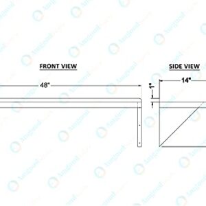 AmGood 14" X 48" Stainless Steel Wall Shelf | Metal Shelving | Garage, Laundry, Storage, Utility Room | Restaurant, Kitchen | Food Prep | NSF Certified