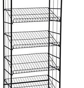 Displays2go BR5GSH24BK Rolling Baker's Display Rack with Five Angled Shelves