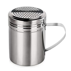 new star foodservice 28485 stainless steel dredge shaker with handle, 10-ounce, set of 2