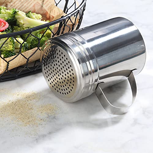 New Star Foodservice 28485 Stainless Steel Dredge Shaker with Handle, 10-Ounce, Set of 2