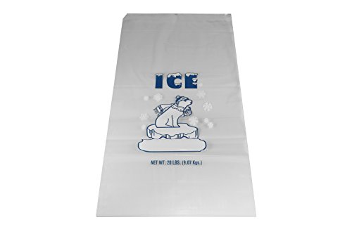 Inno-Pak 361802715 Drawstring Ice Bag, Polar Bear, 20 lb, 26" x 14" (Pack of 250)