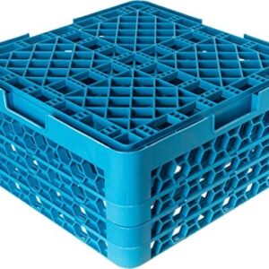 Carlisle FoodService Products OptiClean Plastic 25-Compartment Divided Glass Rack, Blue, (Pack of 2)