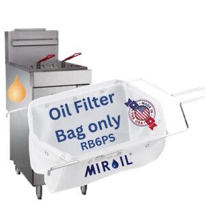 miroil rb6ps ez flow fryer oil filter bag, part 12852 bag only, no frame included, use to filter fry oil, suitable for 70 lb polishing oil, durable, easy to clean with hot water