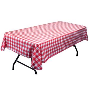 red and white vinyl table cloth with flannel backing by pudgy pedro's party supplies