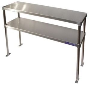 adjustable double overshelf 12 x 36 - stainless steel for work table