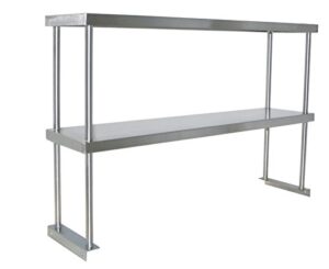 adjustable double overshelf 12 x 60 - stainless steel for work table