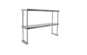 adjustable double overshelf 18 x 72 - stainless steel