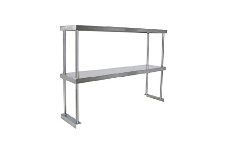 Adjustable Double Overshelf 18 x 72 - Stainless Steel