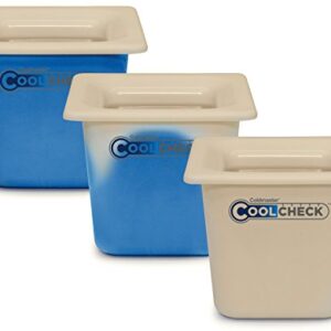 Carlisle FoodService Products CM1102C1402 Coldmaster CoolCheck 6" Deep Third-Size Insulated Food Pan, 4 Quart, Color Changing, White and Blue