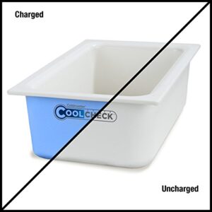 Carlisle FoodService Products CM1100C1402 Coldmaster CoolCheck 6" Deep Full-Size Insulated Cold Food Pan, 15 Quart, Color Changing, White/Blue