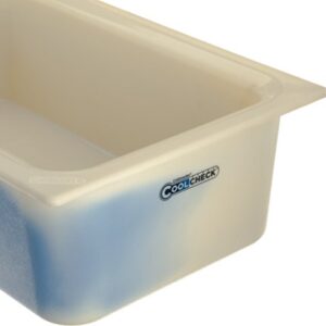 Carlisle FoodService Products CM1100C1402 Coldmaster CoolCheck 6" Deep Full-Size Insulated Cold Food Pan, 15 Quart, Color Changing, White/Blue