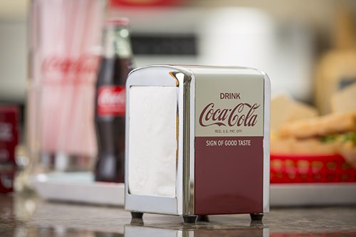 Tablecraft Coca-Cola Napkin Dispenser, Half, Red