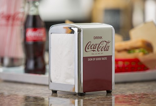 Tablecraft Coca-Cola Napkin Dispenser, Half, Red