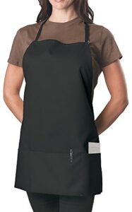 kng black 3 pocket adjustable bib apron for men and women