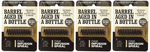 4 Pack-Barrel Aged in a Bottle Oak Infusion Spiral-Barrel Age Whiskey, Rum, Wine
