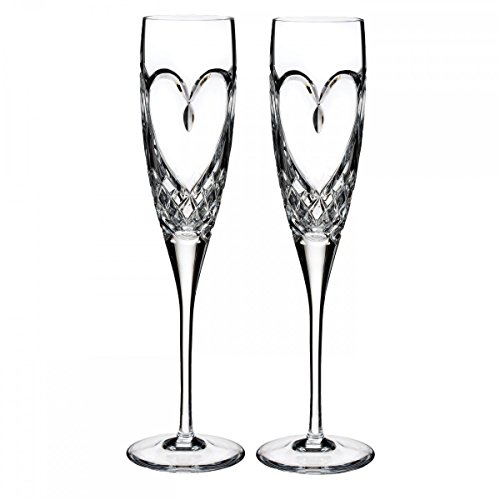 Waterford Love True Love Crystal Flute Pair