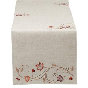 dii fall table decorations indoor décor, thanksgiving, table runner, 14x70, autumn wheat