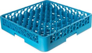 carlisle foodservice products opticlean peg dish rack for commercial washing machines, tall peg plate rack, blue (pack of 6)