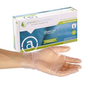 AmerCare C2 Hybrid Powder Free Gloves, Diamond Grip, Medium, Case of 1000