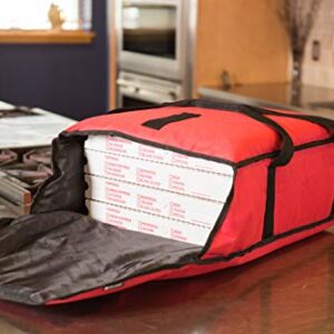 Carlisle FoodService Products PB17 Commercial Insulated Pizza/Food Delivery Bag, 5" H x 16.5" W x 17" D, Red