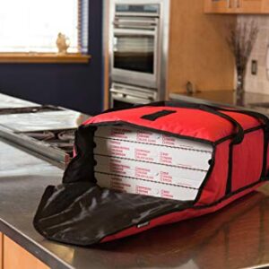 Carlisle FoodService Products PB17 Commercial Insulated Pizza/Food Delivery Bag, 5" H x 16.5" W x 17" D, Red