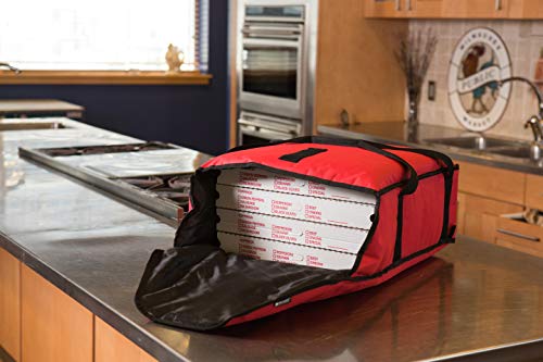 Carlisle FoodService Products PB17 Commercial Insulated Pizza/Food Delivery Bag, 5" H x 16.5" W x 17" D, Red