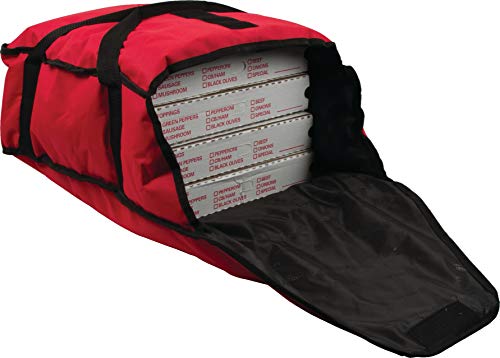 Carlisle FoodService Products PB17 Commercial Insulated Pizza/Food Delivery Bag, 5" H x 16.5" W x 17" D, Red