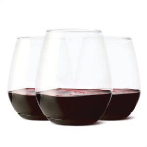 tossware pop 18oz vino xl set of 48, premium quality, recyclable, unbreakable & crystal clear plastic wine glasses, 48 count (pack of 1)