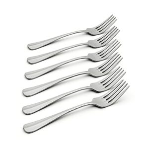 oneida savor everyday flatware dinner forks, set of 6, 18/0 stainless steel, silverware set, dishwasher safe